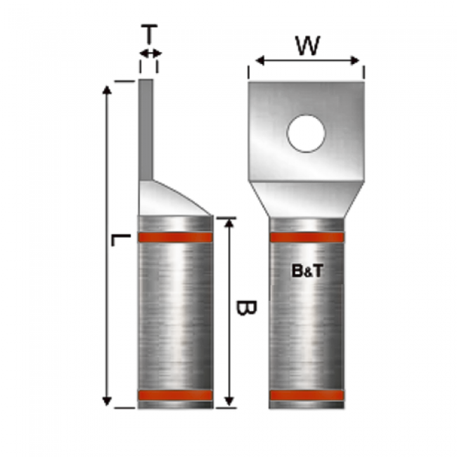 Terminal Bimetálica Un Ojo Barril Largo 250 Kcmil