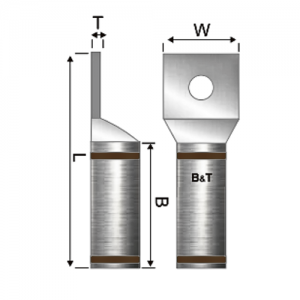 Terminal Bimetálica Un Ojo Barril Largo 350 Kcmil