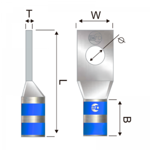 Terminal En Cobre Estañado Corto 6 AWG