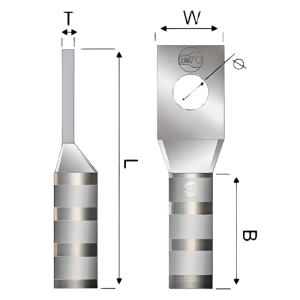 Terminal En Cobre Estañado 10 AWG