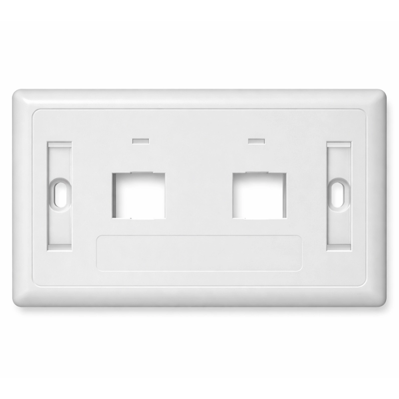 Faceplate blanco para 2 puertos rj45