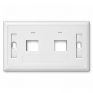 Faceplate blanco para 2 puertos rj45