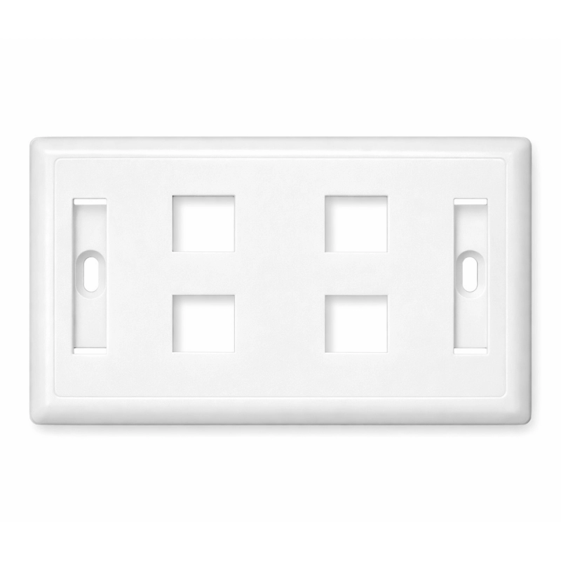 Faceplate blanco para 4 puertos rj45