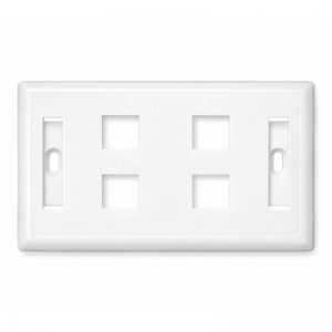 Faceplate blanco para 4 puertos rj45