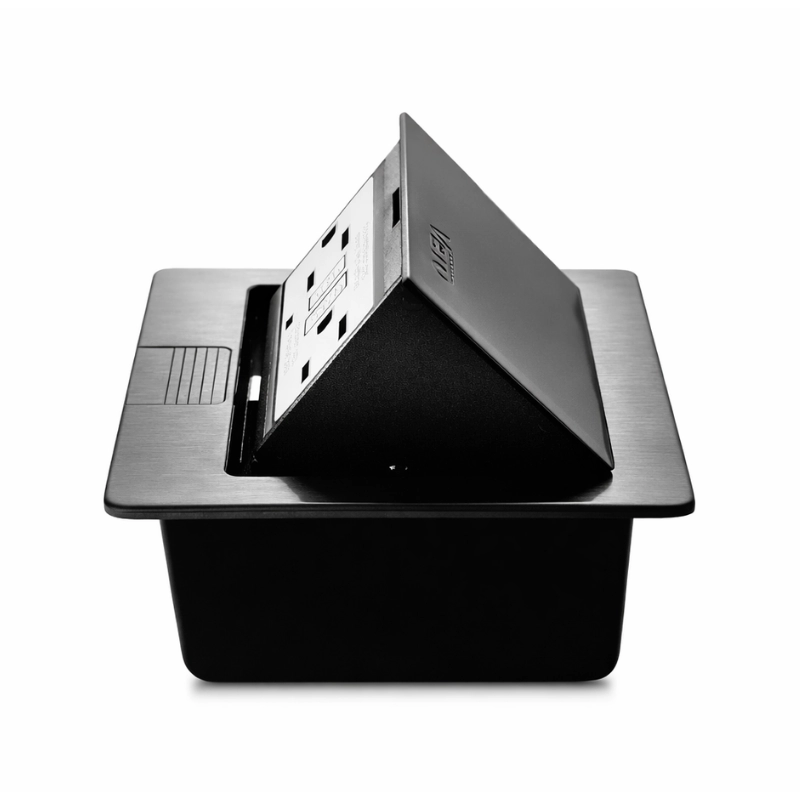 Socket piso armado (GFCI 15A doble) / Negro