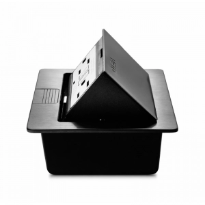 Socket piso armado (GFCI 15A doble) / Negro