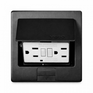 Socket piso armado (GFCI 15A doble) / Negro