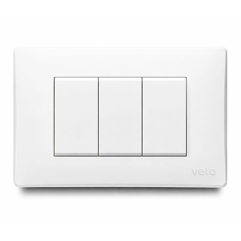 Interruptor triple NO neon balancin ancho