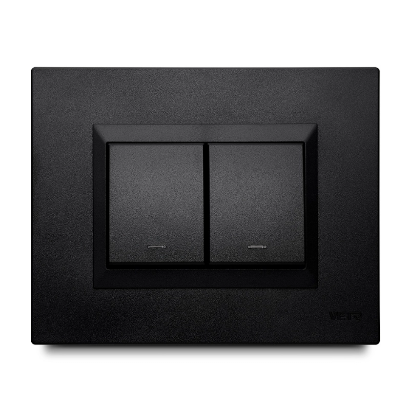 INTERRUPTOR DOBLE / Negro