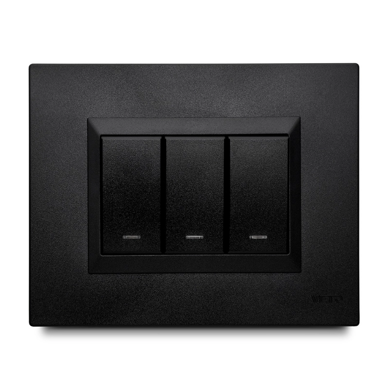 CONMUTADOR TRIPLE / Negro