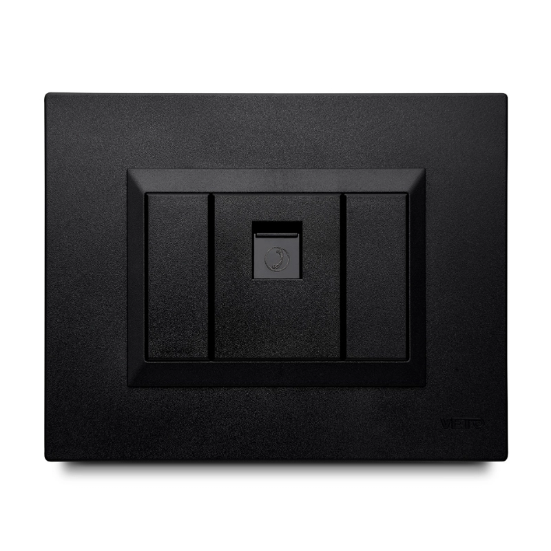 JACK TELEFONO RJ25 SIMPLE / Negro