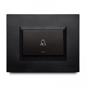 PULSADOR de TIMBRE SIMPLE / Negro