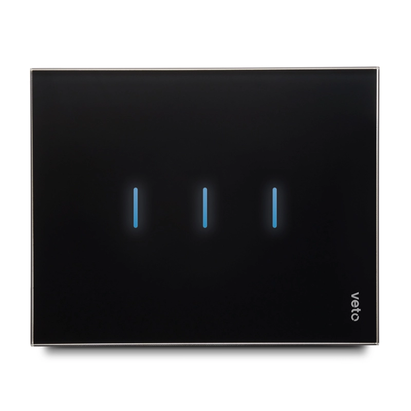 CONMUTADOR INTELIGENTE TRIPLE RF (L + N) / Negro