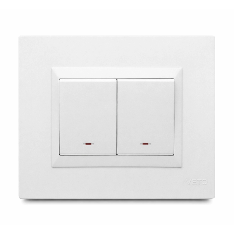 INTERRUPTOR INTELIGENTE DOBLE c/ BALANCIN - Blanco