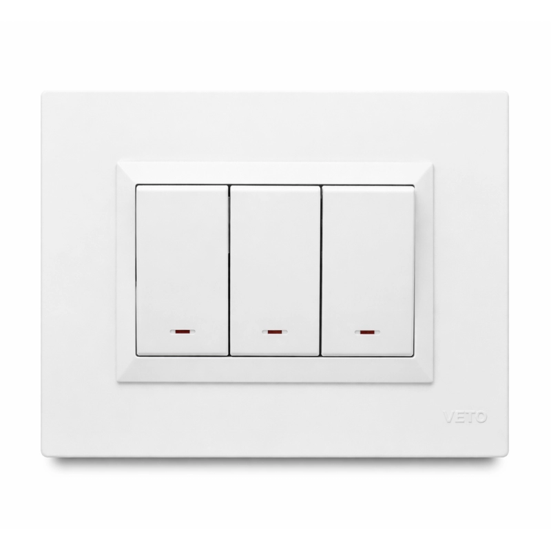 INTERRUPTOR INTELIGENTE TRIPLE c/ BALANCIN - Blanco