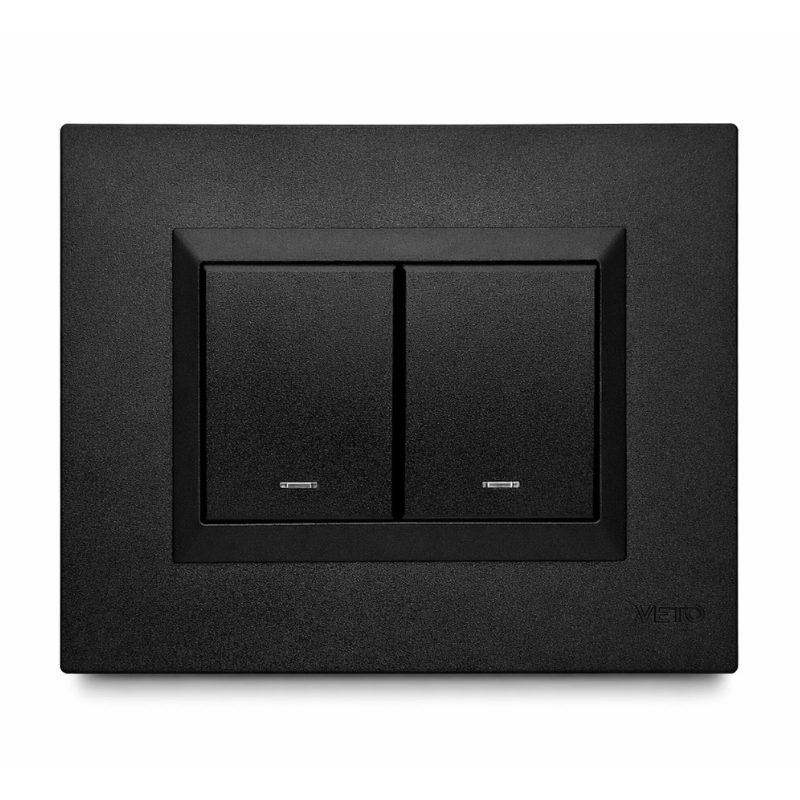 INTERRUPTOR INTELIGENTE DOBLE c/ BALANCIN - Negro