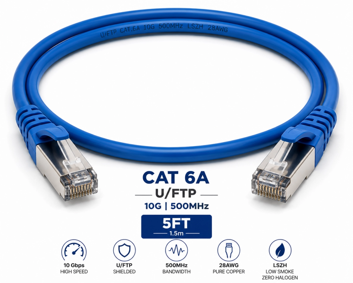 Patch Cord U/FTP Cat 6A 5FT Azul