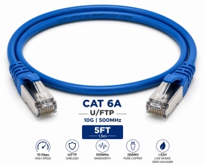 Patch Cord U/FTP Cat 6A 5FT Azul
