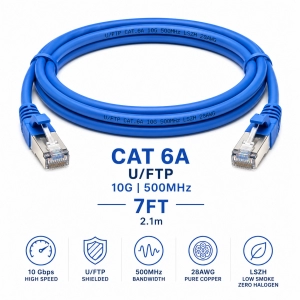 Patch Cord U/FTP Cat 6A 7FT Azul