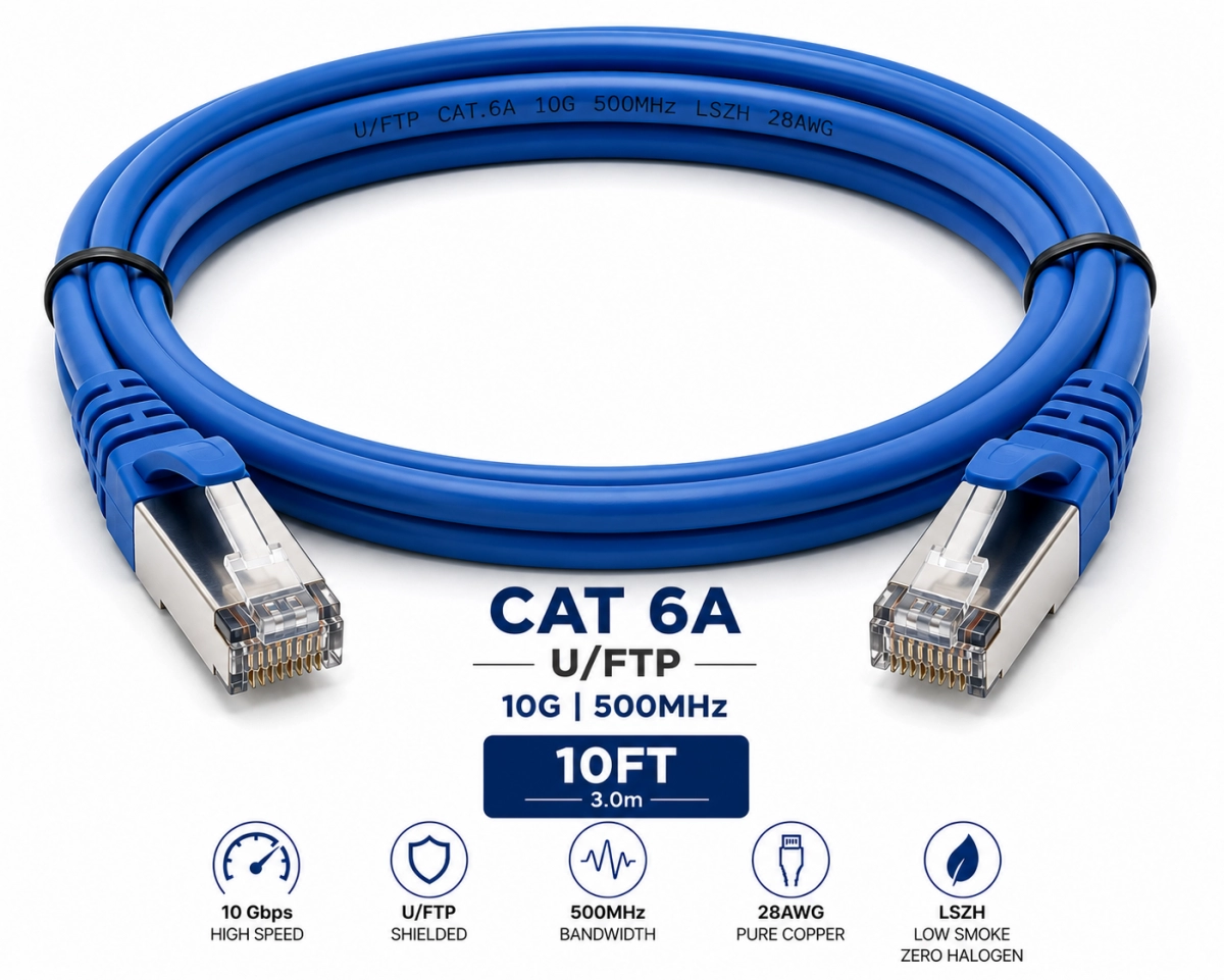 Patch Cord U/FTP Cat 6A 10FT Azul