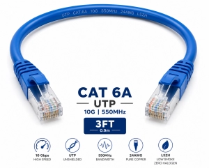 Path Cord UTP Cat 6A 3FT Azul