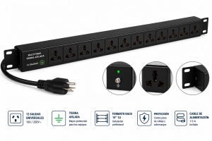 MULTITOMA TIERRA AISLADA 12 SALIDAS - RACK PDU