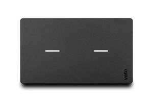 Interruptor Inteligente Doble WiFi L Negro Línea Premium Smart