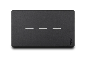 Conmutador Inteligente Triple RF L+N Negro Línea Premium Smart