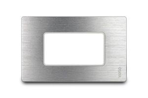 Placa Stilo Aluminio Tomacorriente Plata Línea Premium