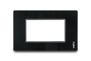 Placa Stilo Plata Vidrio 3H Negro Línea Premium