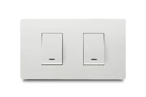 Conmutador Doble Blanco Línea Premium