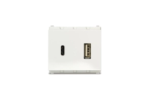 Módulo USB A+C Blanco Línea Premium