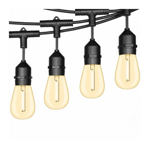 Guirnalda LED de 14,6m Feston 24W 2700K negro