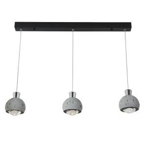 Lámpara LED colgante Pascua Pensil 3 24W 3000K cemento gris y negro