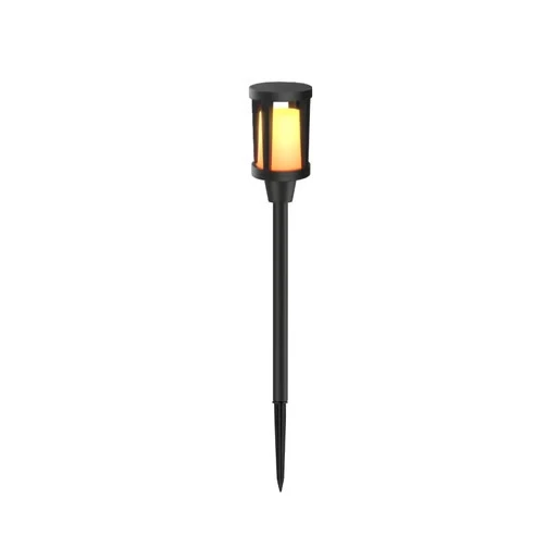 Estaca solar LED efecto llama Dalim 1800K negro