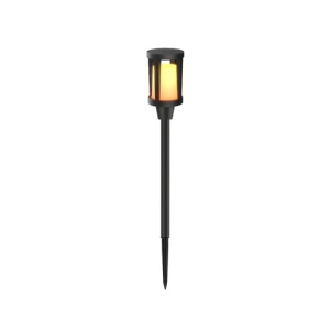 Estaca solar LED efecto llama Dalim 1800K negro