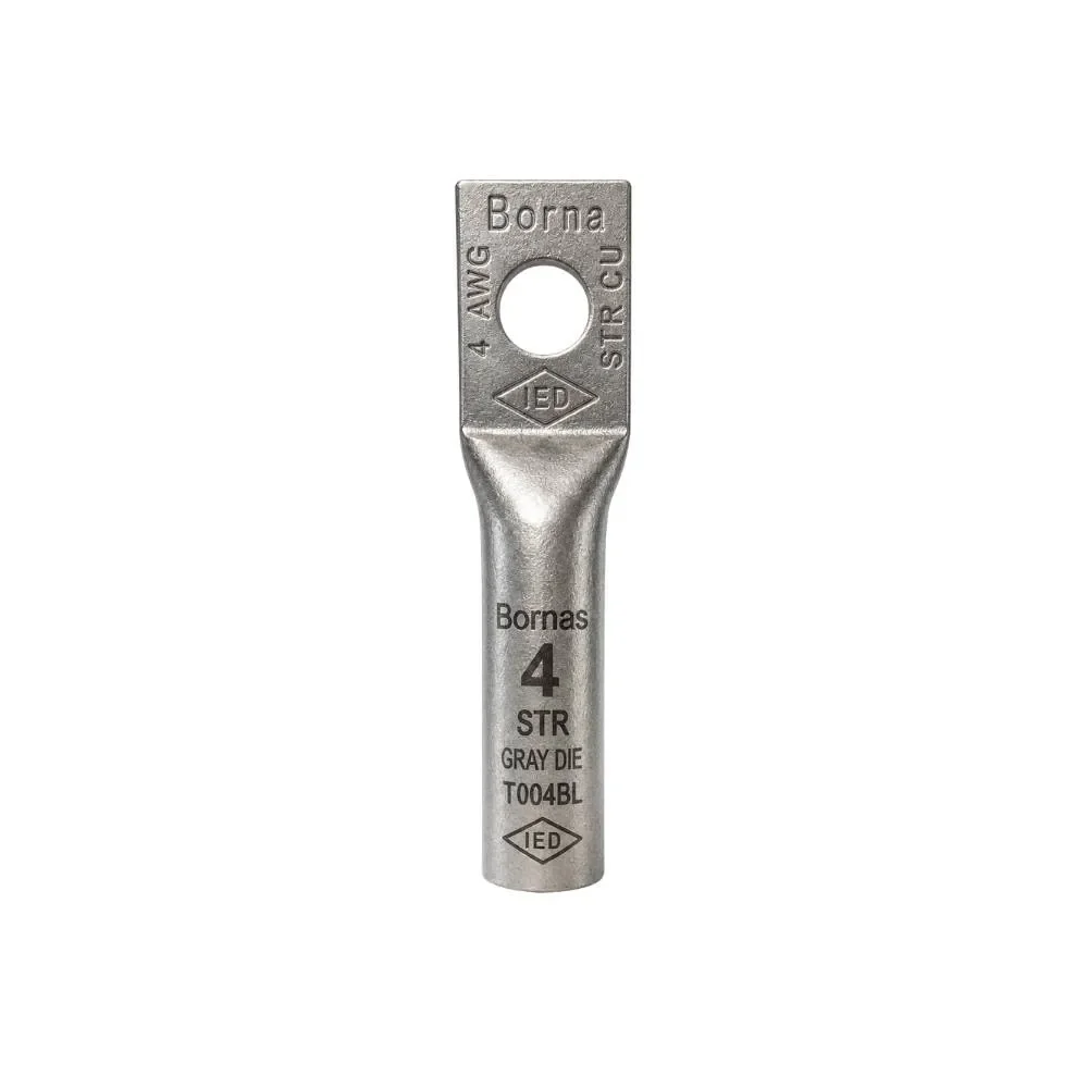 Terminal Barril Largo 4AWG Ojo 1/4"