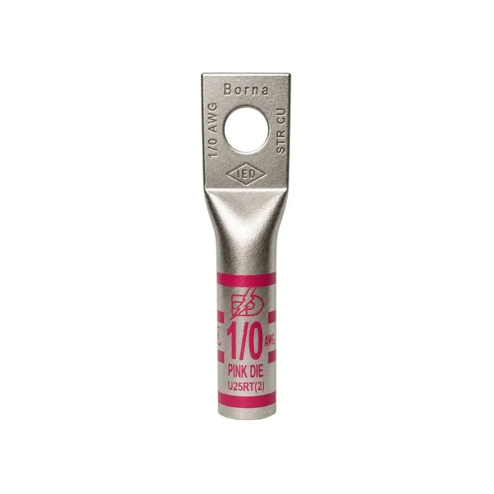 Terminal Barril Largo 1/0AWG Ojo 3/8"