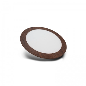 Panel LED Borde Madera Redondo Incrustar 12W 6"