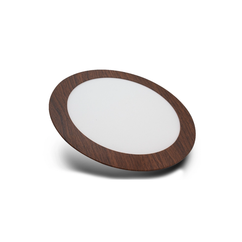 Panel LED Borde Madera Redondo Incrustar 18W 8