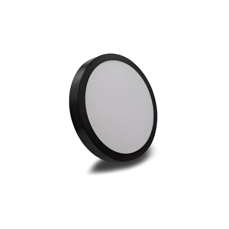 Panel LED Borde Negro Redondo Sobreponer 18W 8