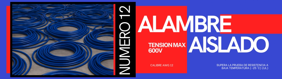 Alambre Aislado N12 Azul X Rollo