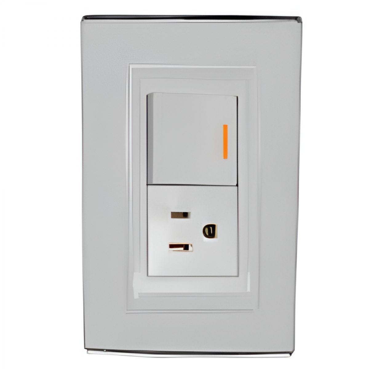 Interruptor + Toma Con Polo blanco