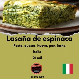 LASAÑA DE ESPINACA.