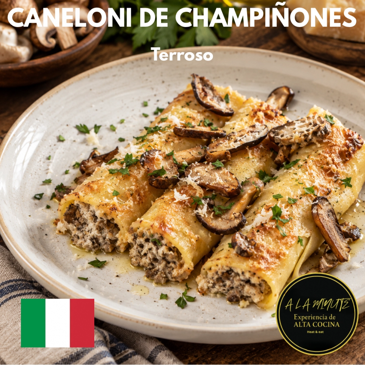 CANELONI DE CHAMPIÑONES