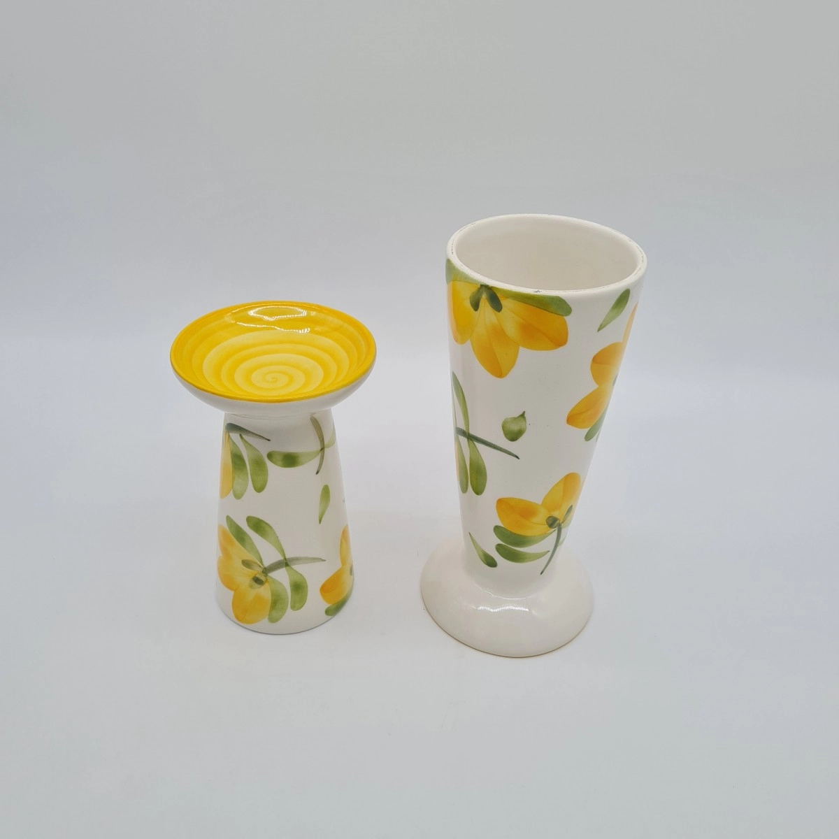 Set de candelabros Big Flower Amarillo