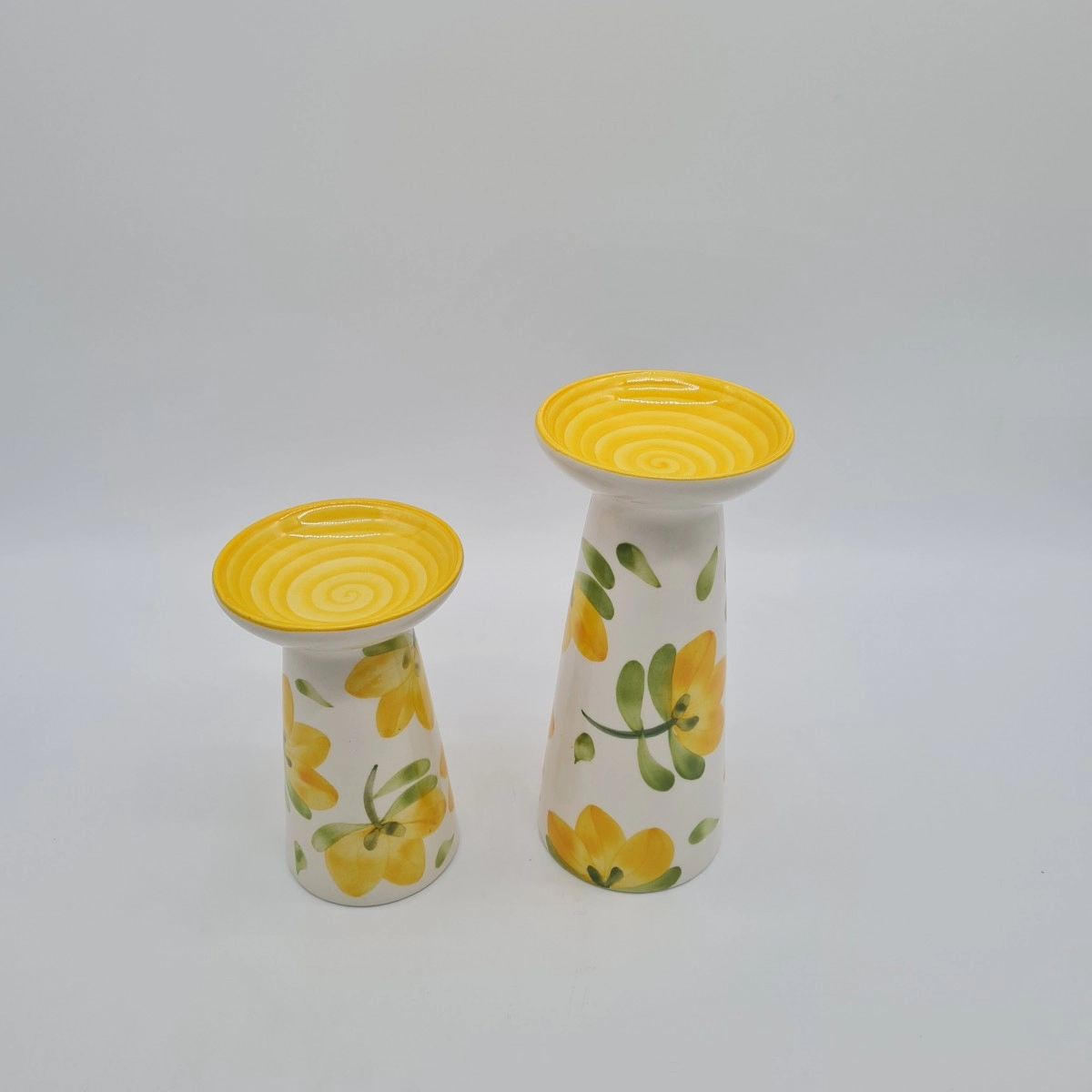 Set de candelabros Big Flower Amarillo